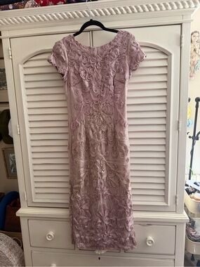 JS Collections Dusty Rose Embellished Ombré Midi Dress